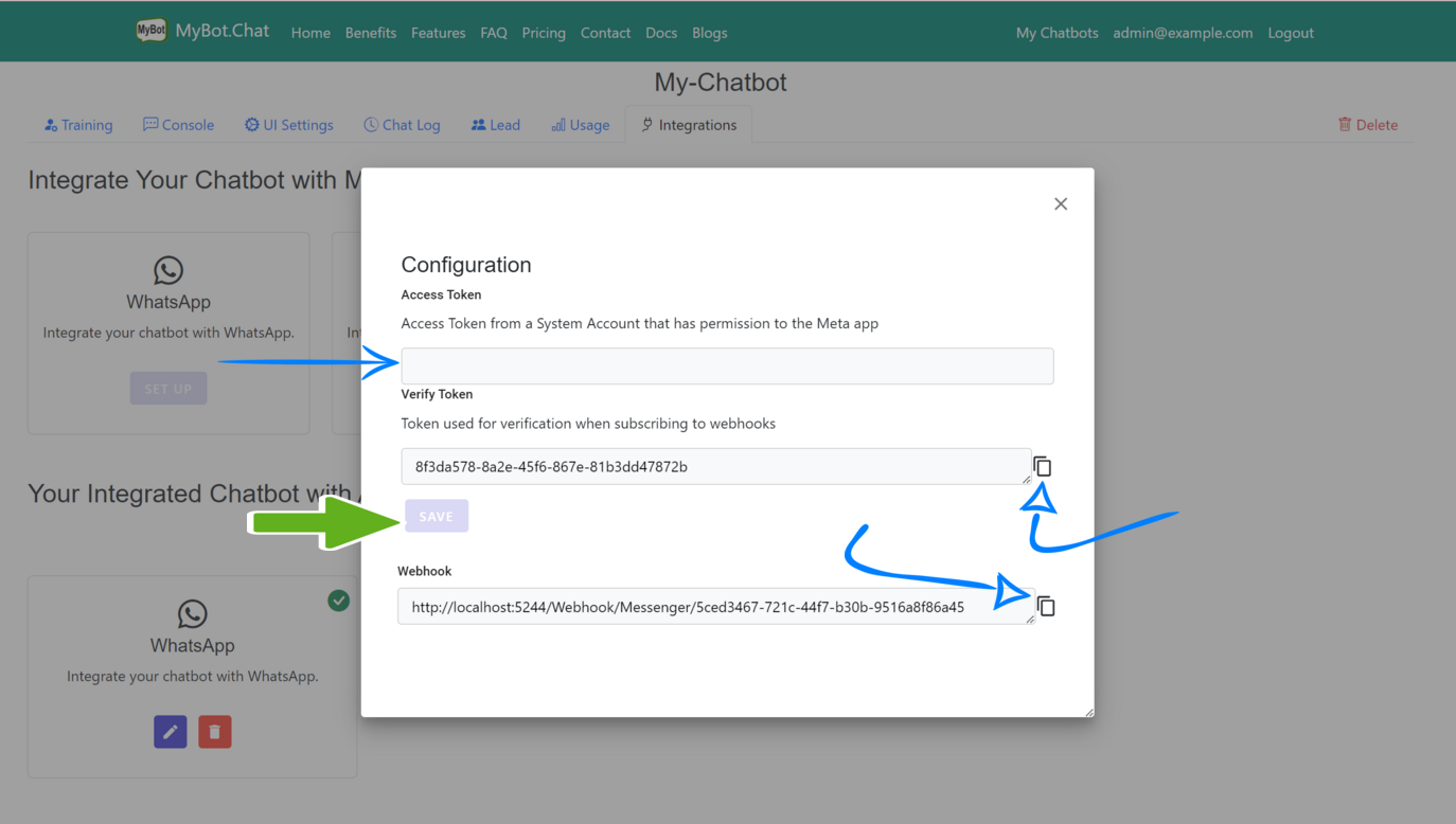 Webhook Setup Example